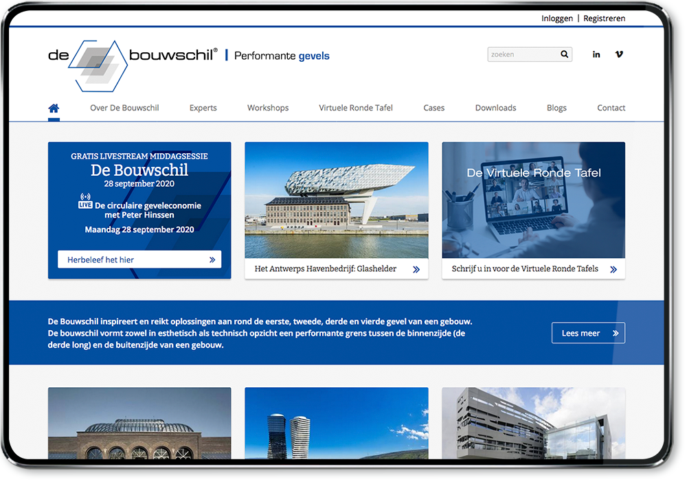De Bouwschil website op ipad